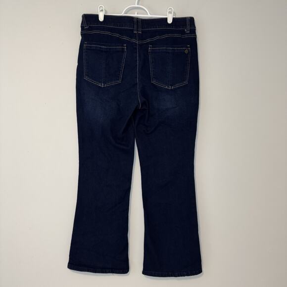 Democracy Absolution Bootcut Jeans Womens 14P (34x28) Dark Wash Elastic Waist - Picture 4 of 12